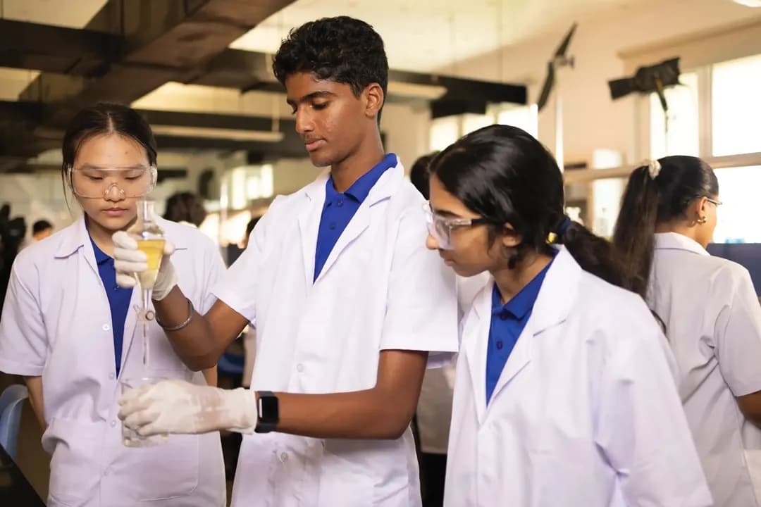 Student working independently on a unique project